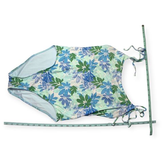 Xirena Orion Blue Sail Tropical Floral One Piece Shoulder Tie Swimsuit Medium - Picture 11 of 14